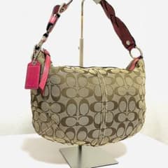 ☆美品☆ Coach ホーボーバッグ シグネチャー ショルダーピンクのサムネイル