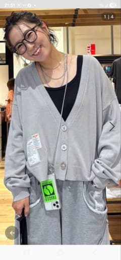 Misayoさんプロデュースのバックロゴカーディガン グレー Mサイズ