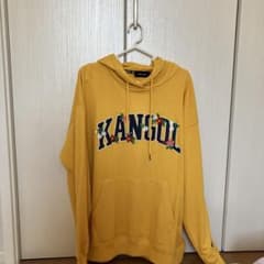 KANGOL 花柄刺繍ロゴ パーカー イエローのサムネイル