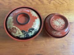 蓋付き 漆器　汁椀　骨董　縁起物のサムネイル