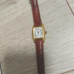 【美品】レディース 腕時計 クラシック ホワイト文字盤 ブラウンレザー腕時計