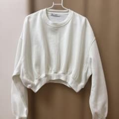 ZARA クロップド丈 スウェット　ホワイトのサムネイル