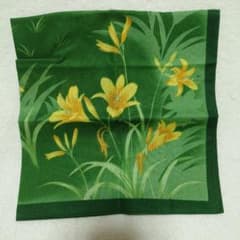 未使用★ハンカチ グリーン 花柄　45×45cm