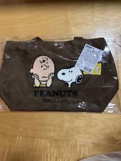 PEANUTS スヌーピー 帆布トートバッグ ブラウンのサムネイル