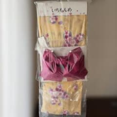 【未使用】いちもんめ 浴衣 帯セット イエロー 花柄のサムネイル
