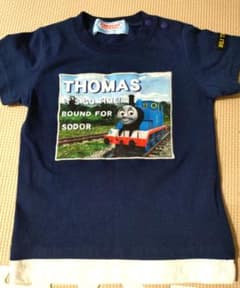 きかんしゃトーマス 半袖Tシャツ ネイビー 90cmのサムネイル