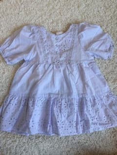 【新品未使用】petit main半袖ワンピース ライトパープルのサムネイル