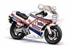 ホンダ NS250R デフォルメ アート 絵 バイク A4 変更可のサムネイル