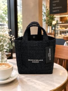 DEAN & DELUCA Bangkok Limited Edition Tweed Tote Bag XS Black