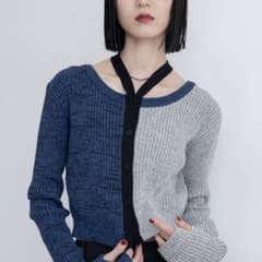 VACANCY 配色チョーカーニットカーディガンのサムネイル