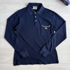 CHEMISE LACOSTE 長袖ポロシャツ ネイビー フランス製 - メルカリ