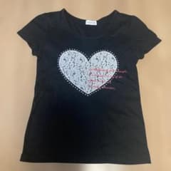 LODISPOTTO ハートレース 半袖Tシャツ ブラックのサムネイル