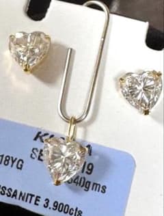 新品・未使用】 K18金ピアス + ペンダントトップ ハートデザイン 