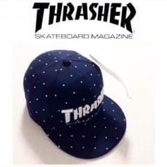 新品 スラッシャー スナップバック キャップ 帽子 THRASHER CAP 紺のサムネイル