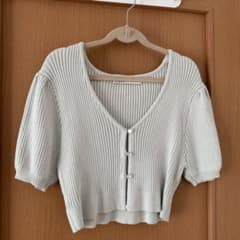 ZARA ニットカーディガン グリーンのサムネイル
