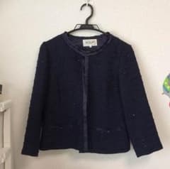 ノーカラージャケット 紺のサムネイル