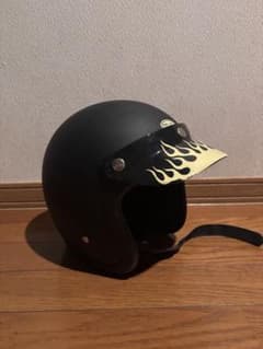【TT&CO 500-tx】ジェットヘルメット　ブラック　ファイヤーパターン TT&CO 500-tx】ジェットヘルメット ブラック ファイヤーパターン