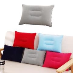 エアー枕 27*43cm グレー 携帯用 旅行 アウトドア 軽量 防災 備えのサムネイル