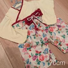 【700円】女の子 袴ロンパース 70cm 花柄 お食い初め 初節句のサムネイル