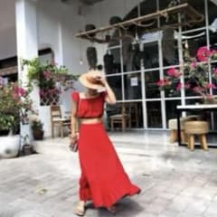 レッドフリルマキシスカートのサムネイル