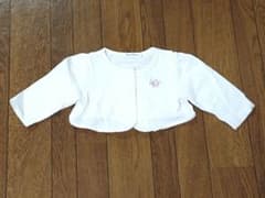 【美品・日本製】ファミリア 刺繍ボレロカーディガン フォーマル 白のサムネイル