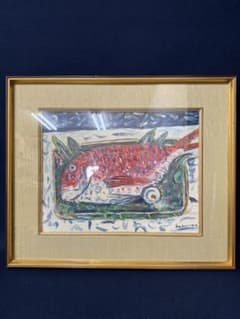 宮本三郎 鯛 絵画 油絵 油彩 静物画 直筆 サイン入り - メルカリ