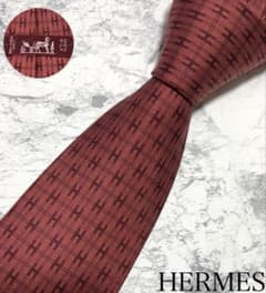 極美品 HERMES ネクタイ H柄 ファソネ バーガンディ 極美品 HERMES ネクタイ H柄 ファソネ バーガンディ - メルカリ