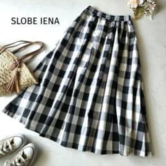 美品】SLOBE IENA ギンガムチェックタフタランダムタックスカート 36