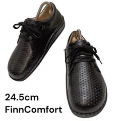 FinComfort パンチング レースアップ コンフォート 黒 24.5 - メルカリ