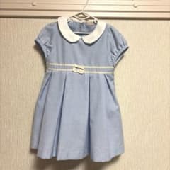 【90cm】petit main＊ボックスプリーツ衿ワンピースのサムネイル