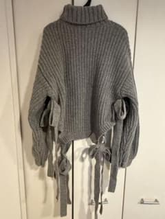 LEINWANDE Wool Tie Knit Top グレーのサムネイル