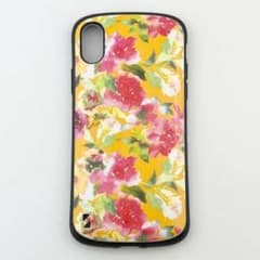 新品 iPhoneXS X 可愛い 花柄 ハイブリッドケース イエローのサムネイル