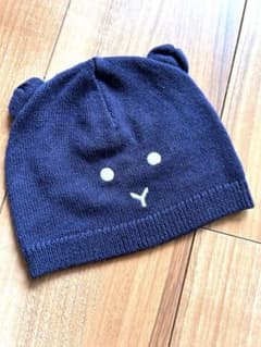 PETIT BATEAU ベビー ニット帽 ネイビーのサムネイル