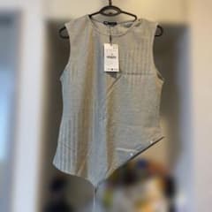 ZARA アシンメトリー ニットベスト グレー Lのサムネイル