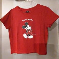 Disney 150cm Mickey Key Mouse Short-sleeved T-shirt, red [Brand New]
