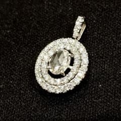 完売！貴重GSTV PT950ローズカットペリドット ダイヤペンダントトップ Pt950 ダイヤモンド 0.40ct ローズカットVS2相当 ペンダントトップ