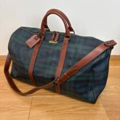 ポロラルフローレン 2way ボストンバッグ チェック柄 PVC 旅行カバン
