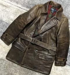 極上の大人服 最高のヴィンテージ加工 武骨 ラルフローレン レザーカー