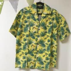 新品 送料無料 開襟シャツ アロハシャツ 黄色 メンズ レディース 夏のサムネイル