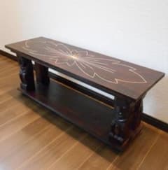 バリ島 木製彫刻 座卓 アジアン家具 - メルカリ