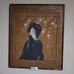 No.4151 美人画 絵画 額装 日本画 - メルカリ