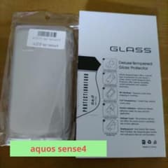 aquos sense4 ガラスフィルム＆透明樹脂ケースのサムネイル