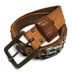 DIESELスタッズ ベルト レザー 本革 ブラウン 茶 ディーゼルのサムネイル