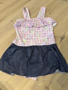 ワンピース水着 130cm ピンク ギンガムチェックのサムネイル