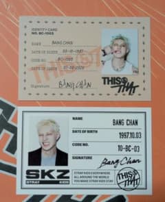 Stray Kids THIS&THAT通常盤IDカード バンチャン 2枚セットのサムネイル