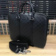 GUCCI グッチ ハンドバッグ ブリーフケース ブラック GUCCI グッチ GGエンボス ブリーフケース ビジネスバッグ 黒 (GUCCI