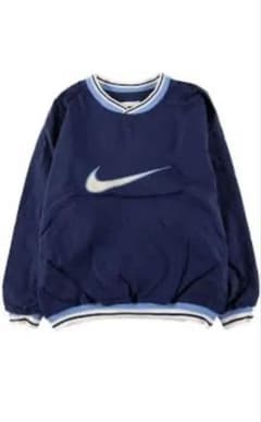NIKE ナイロンプルオーバー ネイビー Vネック 90s 白タグのサムネイル