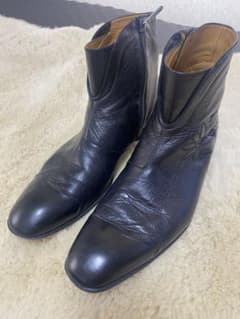 Sergio Rossi レザー サイドジップ ブーツ ブラック 8.5 - メルカリ