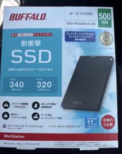 BUFFALO ポータブルSSD 500GB SSD-PG500U3-BC - メルカリ