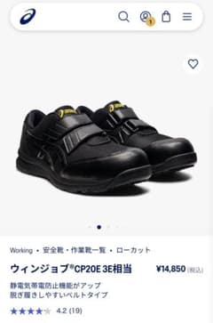 asics ウィンジョブ CP20E 安全靴 ローカット 3E相当　22.5cmのサムネイル